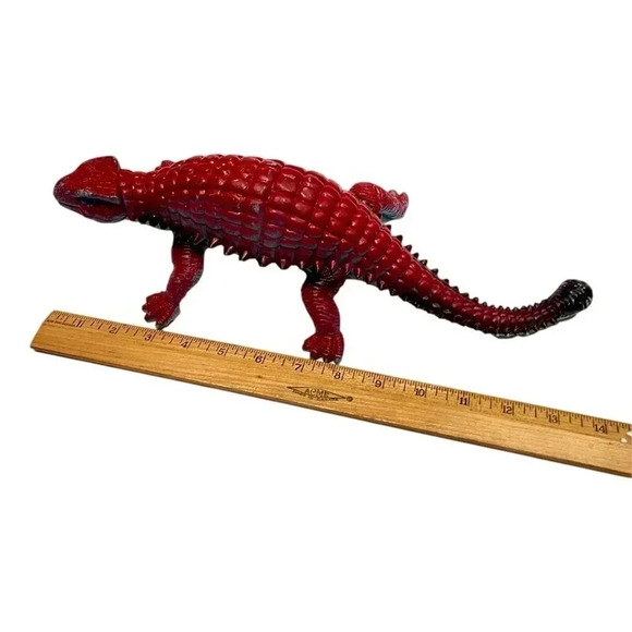 Vintage UKRD Dinosaur Ankylosaurus 13 inch Red Blue 1986 - Picture 7 of 8